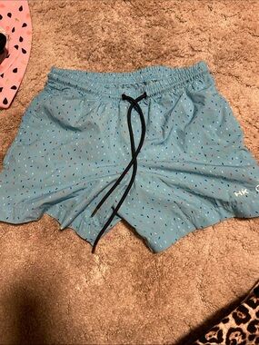 Target Light Blue Athletic Shorts with Multicolor Sprinkle Print